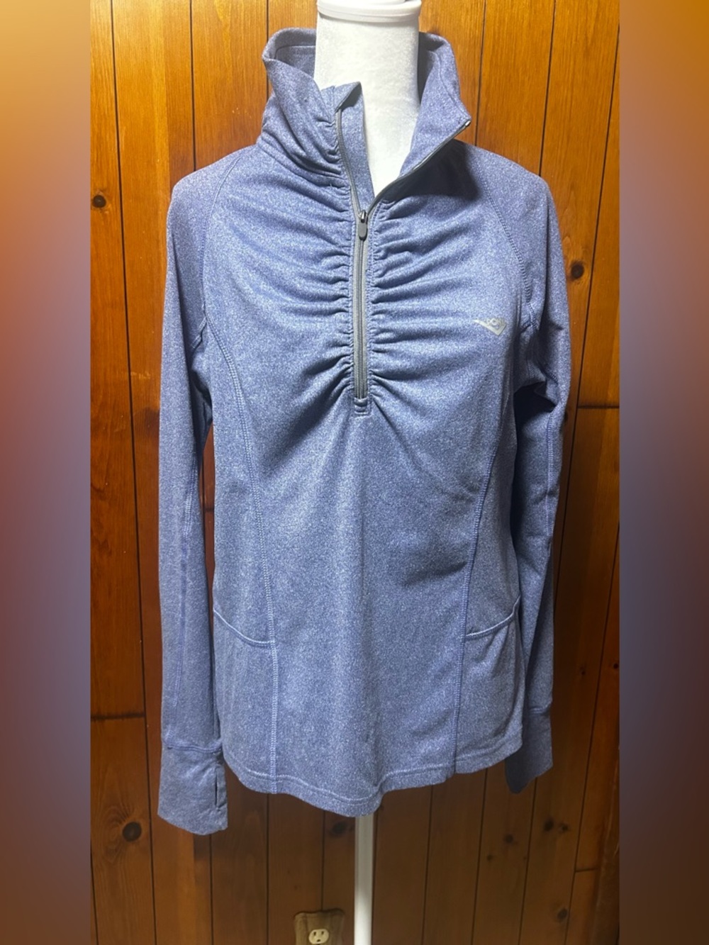 PONY Women's Purple 1/4 Zip Pullover Activewear Top Mock Neck Size M